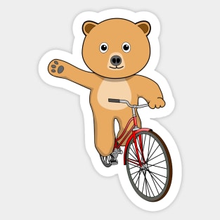 Bear ride Bicycle Sticker